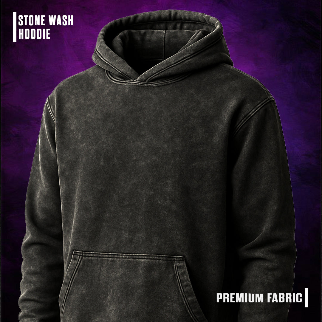 PLAIN STONE WASH HOODIE